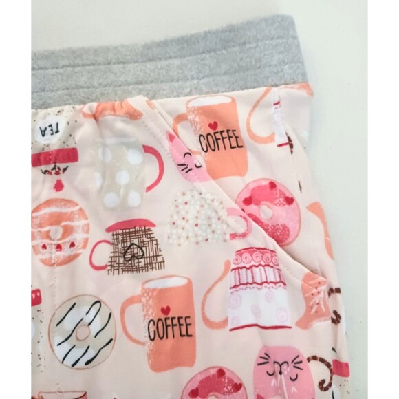 NEW Cuddl Duds Cozy L/S Pajama Set XXL Coffee Tea Donuts Kitty Jersey Print - Picture 9 of 12